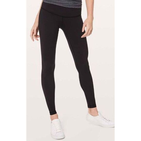 LULULEMON ATHLETICA Wunder Under Low-Rise Tight 'Full-On Luon 28" in Black Size - Picture 1 of 6